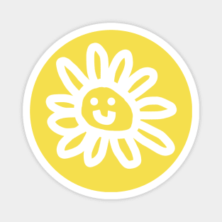 White Line Daisy Face Magnet